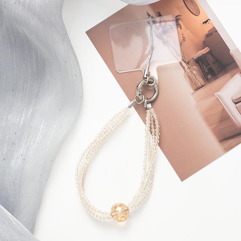 Internet Celebrity Bead Universal Mobile Phone Lanyard Ins Style New Anti Loss Short High-end Opposite Sex Wrist Strap Chain
