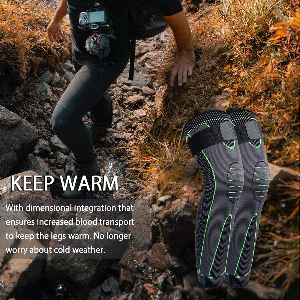 OLIKEI Bandage Compression Knee Sleeve Full Leg Knee Pads Elastic Knee Brace Sports Warm Long Knee Support for Basketball Running Fitness