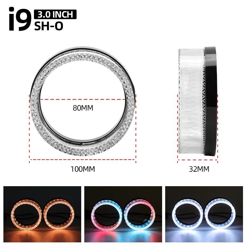

3inch Headlight Universal Shrouds Bi-Xenon Bi-LED Projector Lens Car Styling Retrofit Cover Turn Signal DRL Mask 3.0 inch
