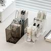 Acrylic Transparent Pen Holder & Three-Compartment Desktop Organizer