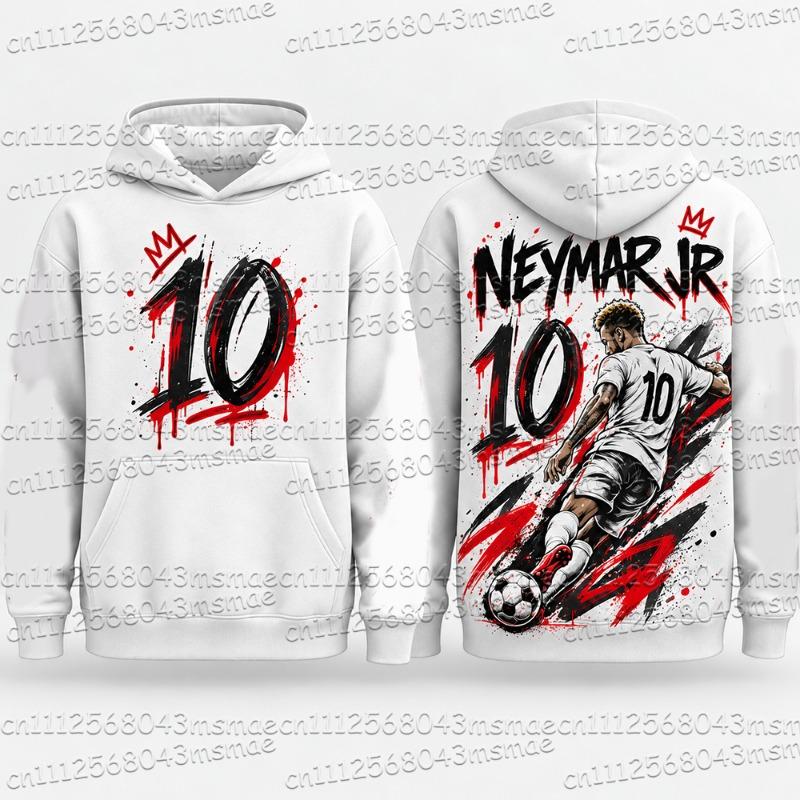 New 2027 Special Neymar No.10 Print Football Jersey For Men Women Hoodie Summer Quick-Dry Casual Tops Sports Kids/Adult Hoodie