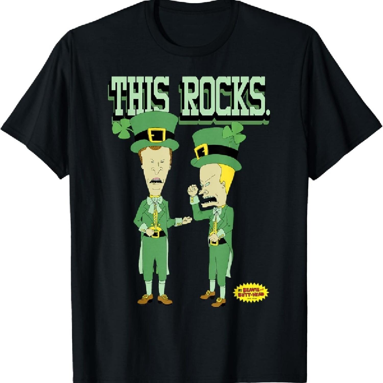 

Beavis and Butt-Head This Rocks St. Patrick s Day T-Shirt_1 XXXXXL чорний