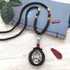 Retro Literary and Artistic Ebony Long Necklace, Men's and Women's Clothes Accessories Pendant, Versatile Sweater Chain Pendant