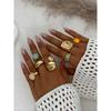 7 Pieces Women's Vintage Fashion Geometric Design Ring Set, Bold Metal Rings, Perfect for Daily Wear & Party, Jewelry Gifts