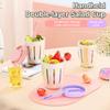 Double Layer Salad Cup For Picnic Drainable Fruit Box With Fork Outdoor Portable Tableware Leakproof Food Container