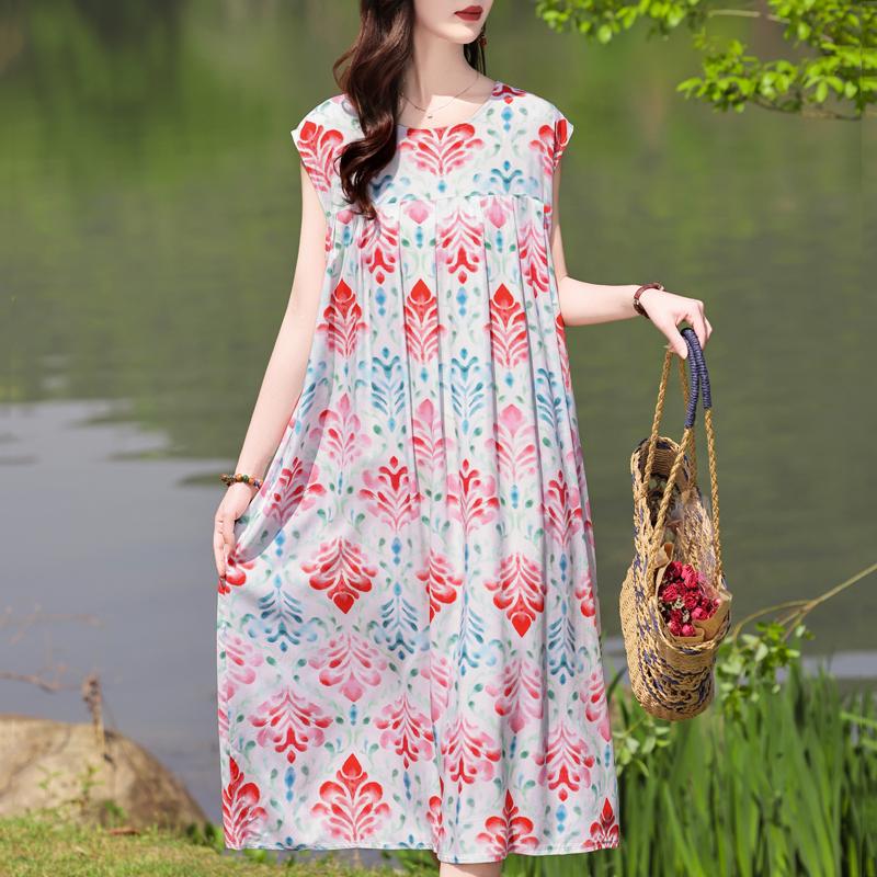 Robe d'été Vintage grande taille pour femme, surdimensionnée, ample, sans manches, décontractée, élégante, longue