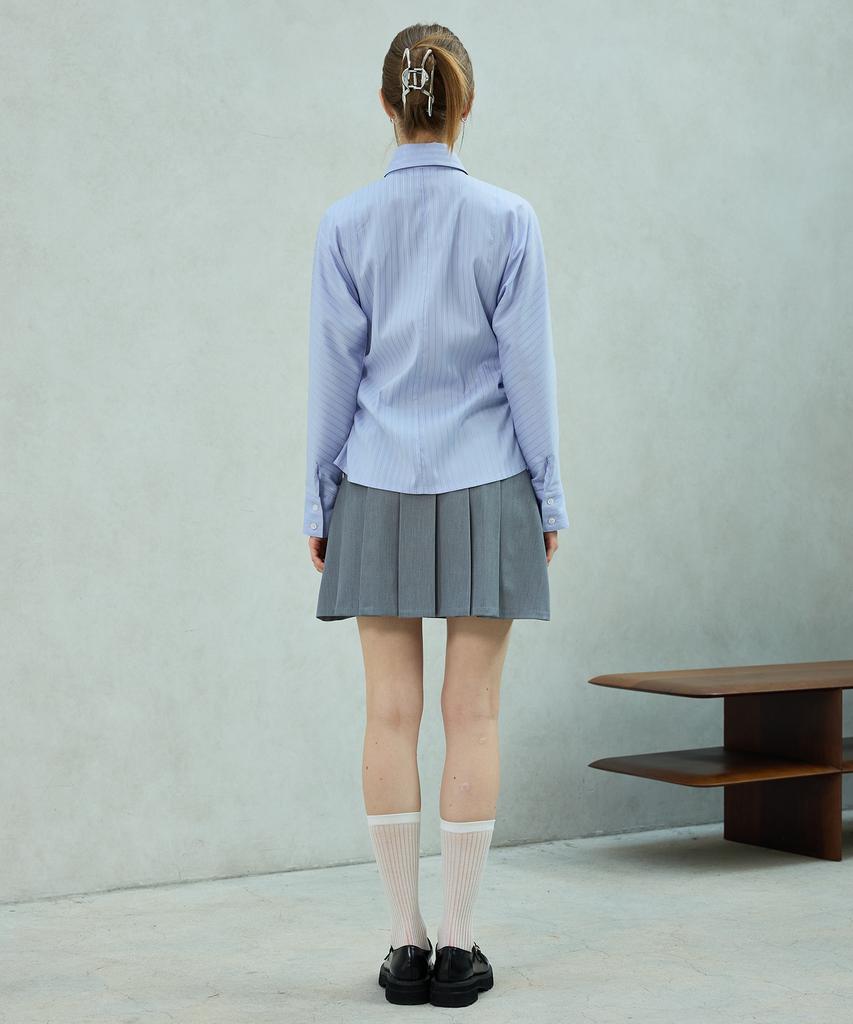Alikim Dorothy Pleats Skirt Pants/Gray