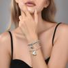 Retro Schwarzes Herz Anhänger Armband Verstellbare Kette Trendiger Kreativer Damen Party Schmuck Geschenk