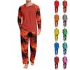 Men's Halloween Pajama Set with Long Sleeve Round Neck Top and Pants for Comfortable Sleep