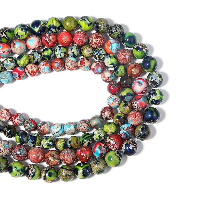 6/8/10mm Emperor Stone Beads For Jewelry Making Loose Spacer Round Imperial Beads DIY Bracelet Necklace Jewelry Charms Crafts