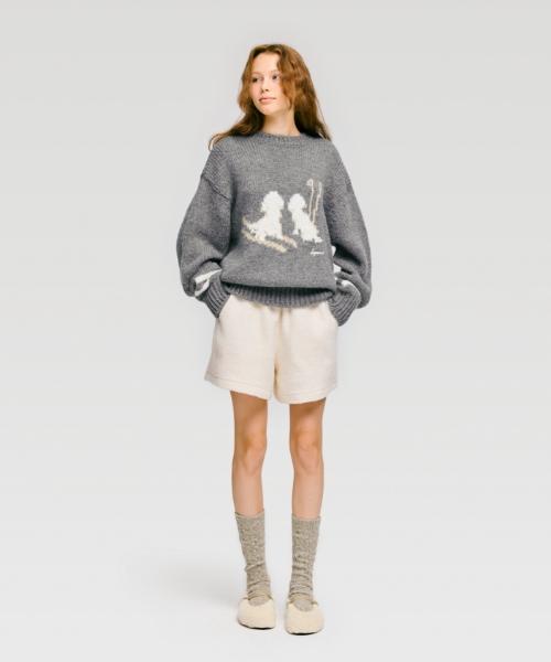 DEPOUND Ski Graphic Pullover [Melange Gray]