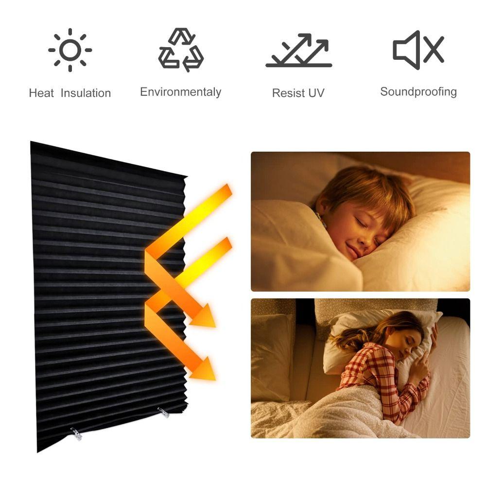 Easy Install Adhesive Paper Shades Cut to Size Blackout Window Blinds  For Windows