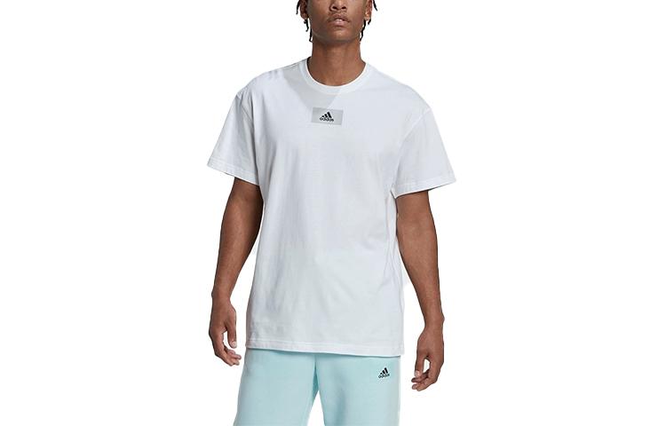 

Adidas T Shirts Men s White Crew Neck Moderate Straight Fit HN0977 XL