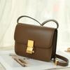 High-end Fashionable Small Square Bag Genuine Leather Women's Trendy Retro Tofu Box Cross-slung
