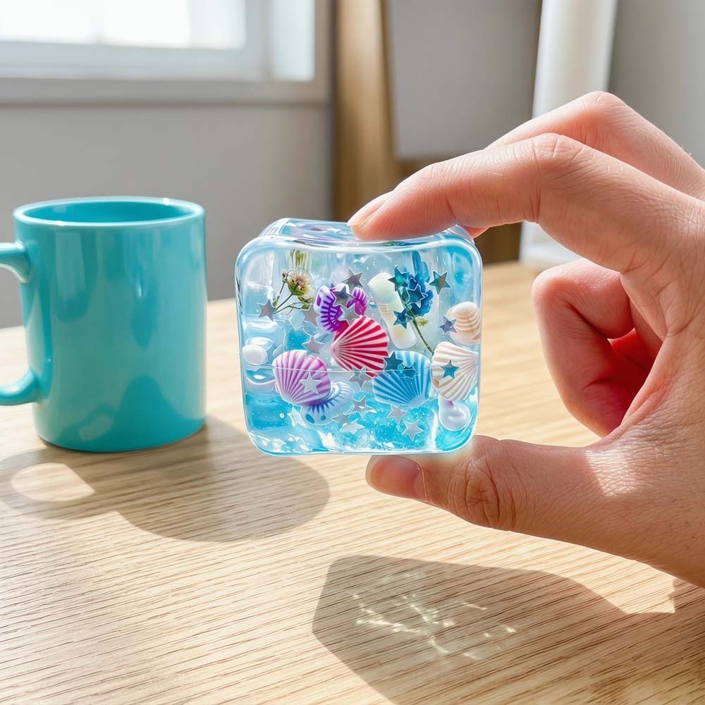 Slow Rising Blue Ocean Ice Cube Stress Balls Slow Rebound Sensory Fidget Toy Social Activities