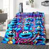 Name Custom Cookie Monster Print Flannel Blanket High Quality Warm Comfortable Cover for All Seasons Perfect for Gifts Home Decor