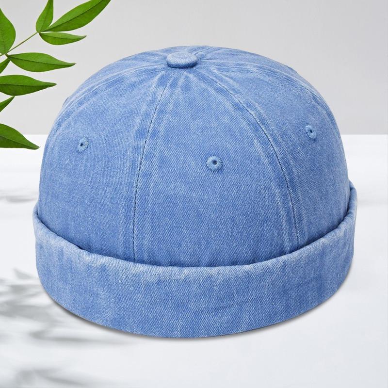 

Джинсовая шляпа-дыня с мехом, вышивка, уличная кепка, кепка помещика, личность, мода, ретро, уличный стиль average size светло-синий