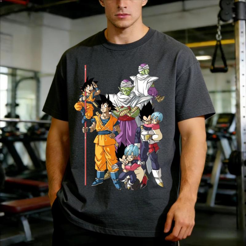 2026 Best Sell Dragon Ball Family Matching TShirts Anime Goku Vegeta Family Matching Tees for Dad Mom Kids Gym Workout Tops