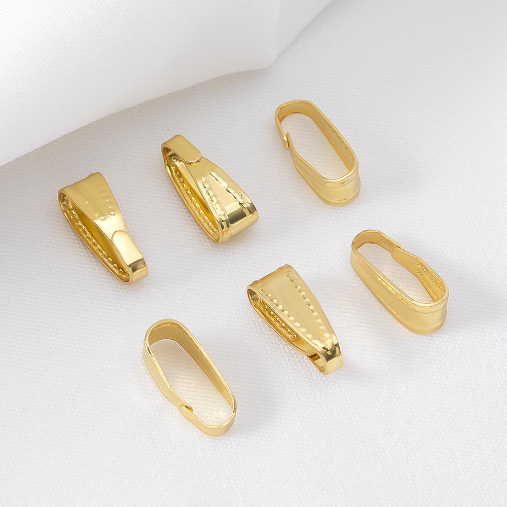 50pcs Stainless Steel Buckle Clasp Connectors for Pendants Charm Clip Pinch Bail Clasp Necklace DIY Jewelry Making Accessories