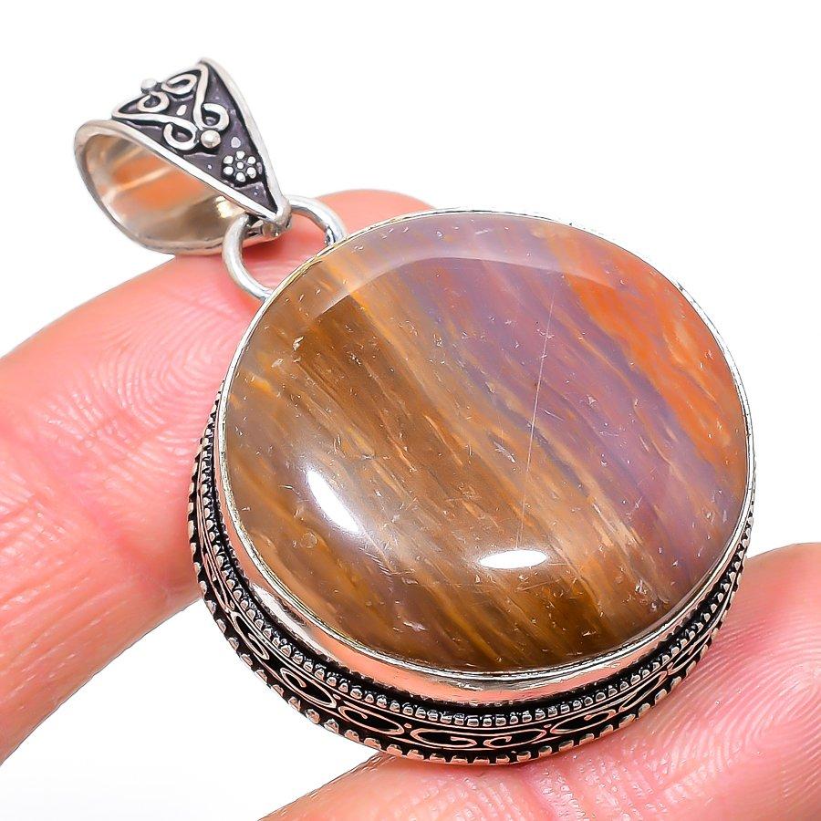 

Natural Sonora Sunrise Gemstone 925 Sterling Silver Jewelry Pendant 2.09 j8a49