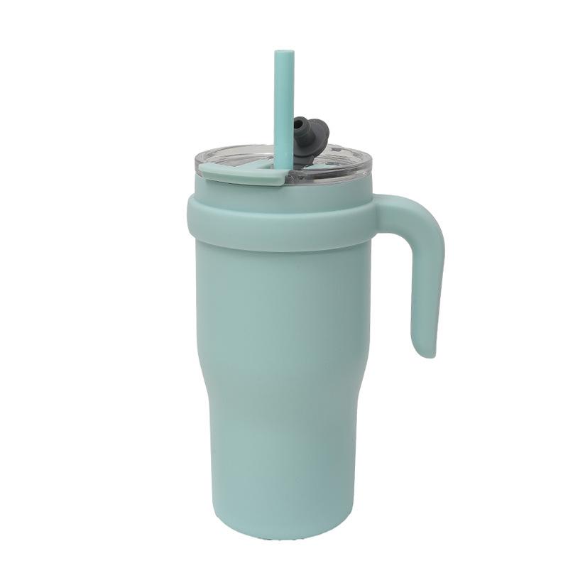 Vacuum 50Oz Big Mac Car Cup Men'S New Thermos Cup Double Layer With Straw With Handle Bingba Cup