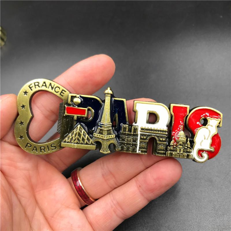 Magnete Da Frigorifero 3D Parigi Francia - Souvenir Turistico In Metallo Con Apribottiglie, 8x3 Cm