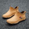 Winter Fur Rain Boots Men Fashionable Non Slip Waterproof Rubber Shoes Fishing Work Car Wash Resistant Water Boots
