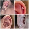 1 Stück Implantatgrad Titan Zirkon Stecker Ohrring Innen Gewinde Stern Labret Piercing Lippe Monroe Helix Tragus Piercing Schmuck