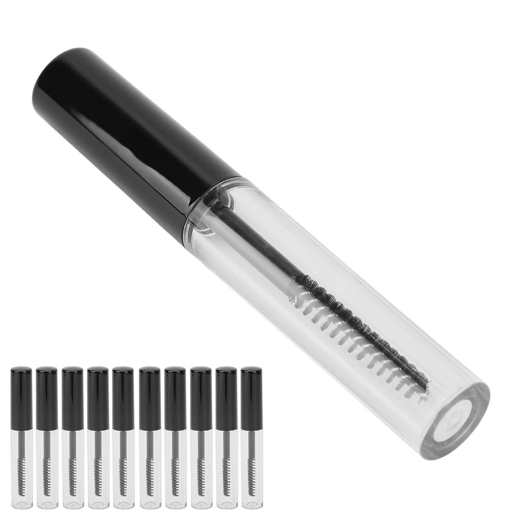 10pcs Empty Mascara Tube Refillable Eyelash Cream Container with Wand for Cosmetics 1.5ml