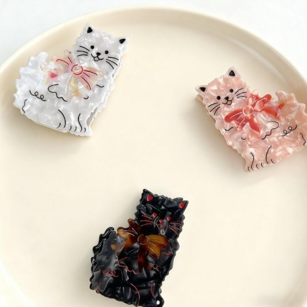 Sweet Cat Hair Claw High-Quality Handcrafted Cartoon Animal Acetate Hair Accessories Geometric Eco-Friendly Cute Shark Clip