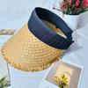 Empty Straw Hat Summer Sunscreen Hat Women's Small Face Big Brim Sun Hat Outdoor Hat New Straw Weaving