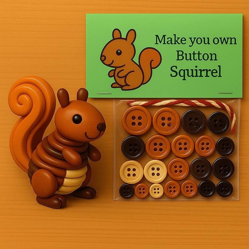 1 Set Handmade Highland Cow Animal Button Ornament Kit Cute Christmas Decorations DIY Accessories For Holiday