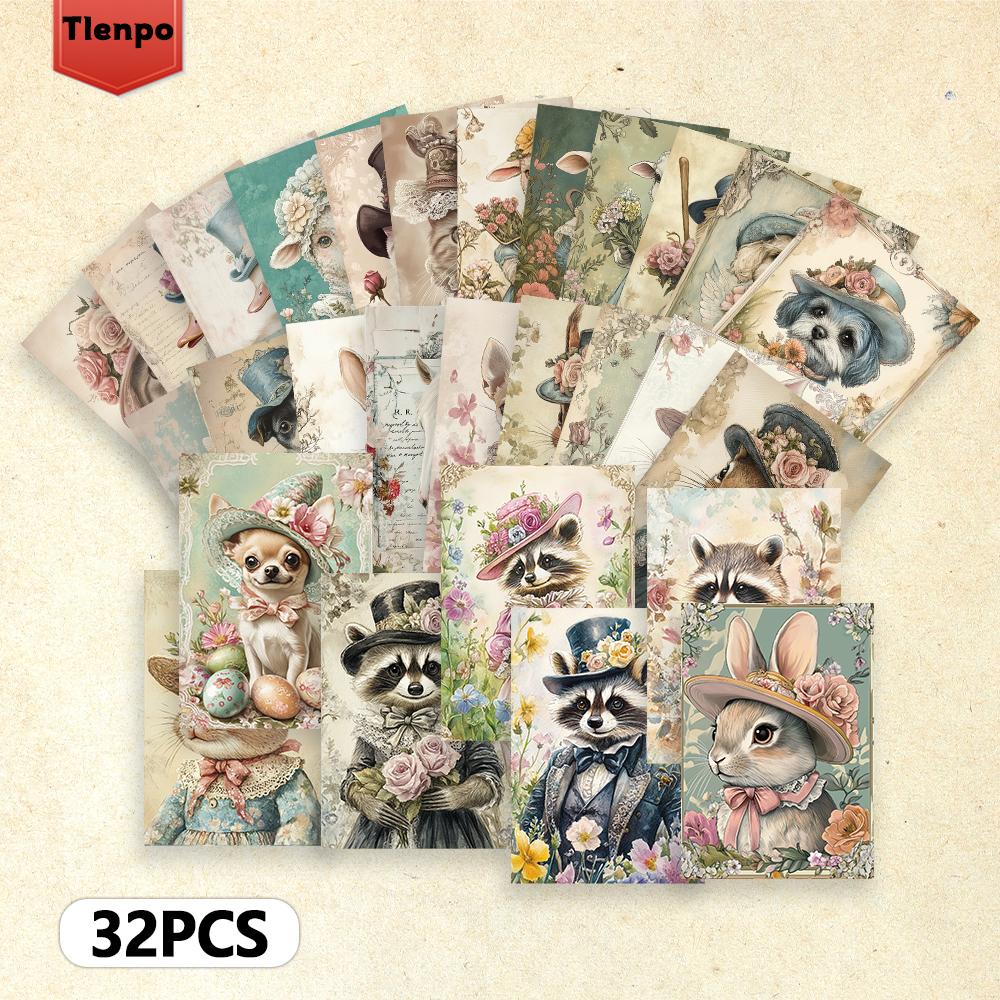 32pcs, Cute Puppy Postcards, Animal Postcards, Wall Stickers, Message Cards, Cards, DIY Postcards, Souvenirs, Holiday Decoration