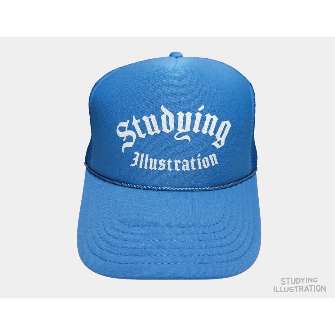 Used Studying illustration printed mesh cap Colombia