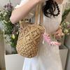 Harujio Basket Elegant and Stylish for Macrame Tote Woven Stylish and Cute Macrame White and Shoulder Summer Perfect for Yukata and Mesh Bag Bag,