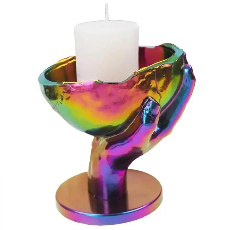 Neuer 3D Schädel Kerzenständer Handgehaltene Form Aufbewahrungsbox Silikonform Kristall Epoxidharz Kerzenhalter Heim Halloween Dekoration