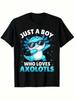 I AXOLOTL QUESTIONGS Children Boy Girl T shirt 2026 New Summer Short Sleeve T-Shirt Cute Style kidS casual SPORTS Tops
