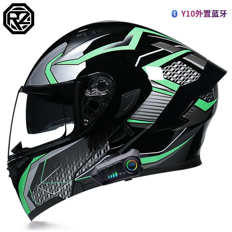Orz Men's And Women's Electric Motorcycle Helmets Personalized Bluetooth Full Helmet Electric Scooter Motorcycle Four Seasons Warm Helmet