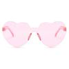 Lady Sunglasses Eye Protection Solid Color Cute Heart Shape Transparent Outdoor Sunglasses for Travel