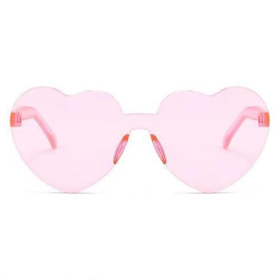 Lady Sunglasses Eye Protection Solid Color Cute Heart Shape Transparent Outdoor Sunglasses for Travel