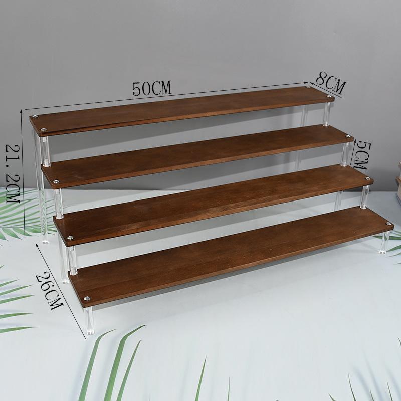 Acrylic Wooden Display Riser Stand for Funko POP Figures,Earring Ring Holder Cupcake Stand,Perfume Stand Organizer Display