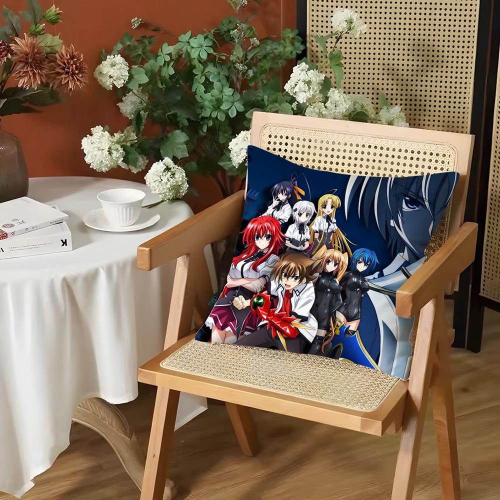 

HHigh School DxD Cushion Cover Silky Short Plush Invisible Zipper Dustproof Sofa Pillow Case for Home Decor 30x30cm
