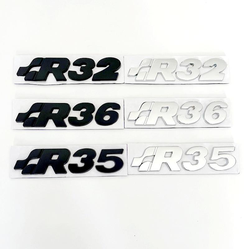 ASGBH1 3D Metall R32 R35 R36 Kofferraum Heck Emblem Abzeichen Aufkleber Für VW SR32 SR35 SR36 Volkswagen Golf MK4 Passat Tiguan