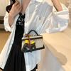 Canvas lådväska dam 2025 ny mode linne liten fyrkantig väska populär mode mångsidig axelväska