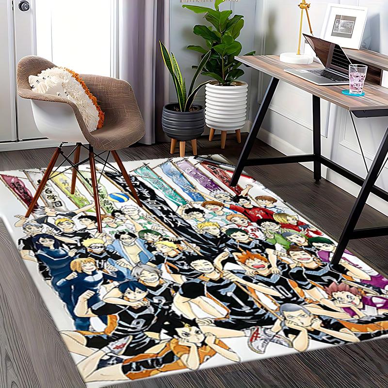 1pc Haikyuu!! Karasuno High School Volleyball Team Chair Mat, Office Desk Pad, Non-Slip Carpet for Home Decor, Seasonal Gift, Suitable for Office, Liv