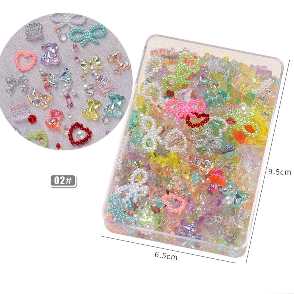 

Resin Nail Art Charms Kawaii Accessories Cartoon 3D Special Design Nail Decoration Butterfly Bear 02