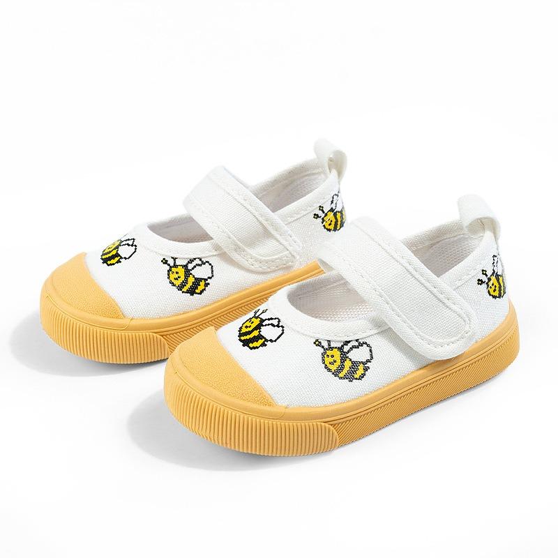 Anti-slip Canvas Shoes for Girls, Soft Sole, Low-cut Single Shoes