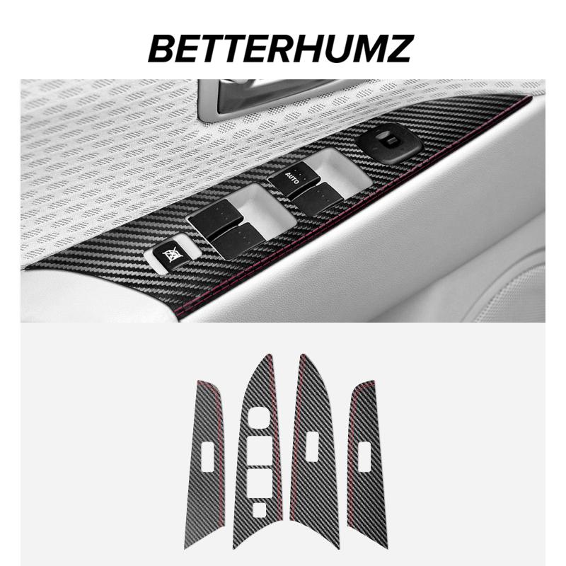 Betterhumz For Mazda 3 Axela 2004-2009 Made of Alcantara Car Door Window Control Lifter Panel Trim Stickers Interior Accessories