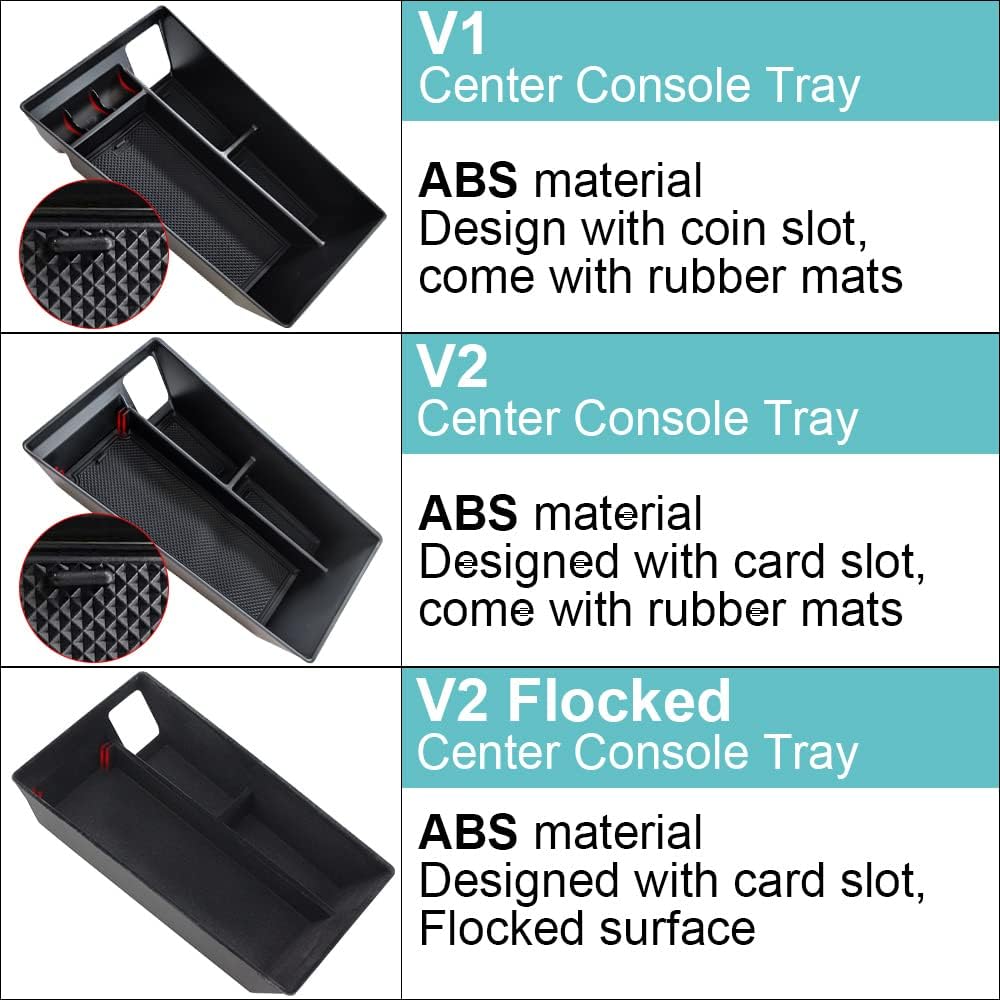 BestEvMod AOSK Compatible with Mustang Mach-E Armrest Storage Box Organizer Center Console Tray Accessories 2021 2022 2023 2024(V1) NOT FIT 2025