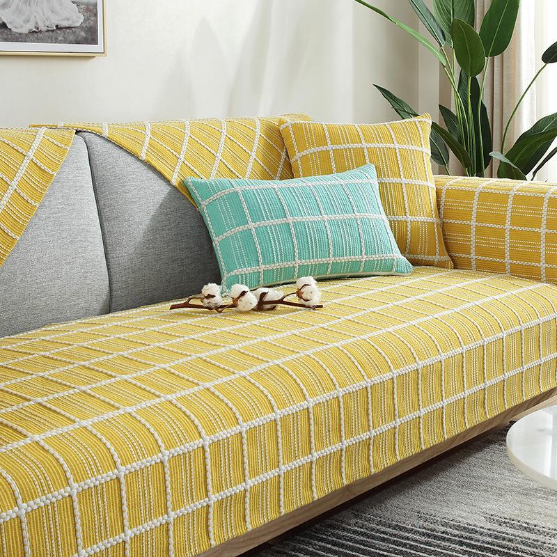 Cotton and Linen Sofa Cushion Four Seasons Universal Simple Modern Non-Slip High-End Cushion Nordic Sofa Cover Affordable Luxury Style Cover Cloth